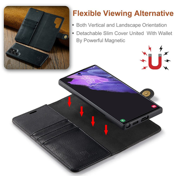 Dg.Ming Magnetic Wallet Case Compatible Withsamsung Galaxy S22 Ultra Black In 1 Cases Covers & Skins