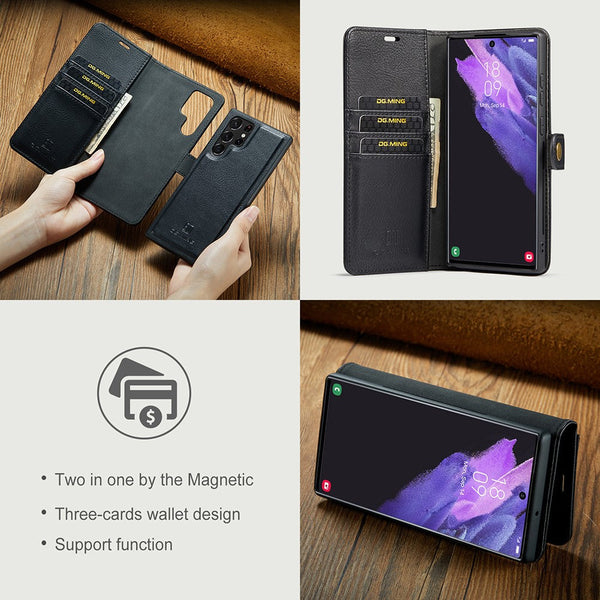 Dg.Ming Magnetic Wallet Case Compatible Withsamsung Galaxy S22 Ultra Black In 1 Cases Covers & Skins