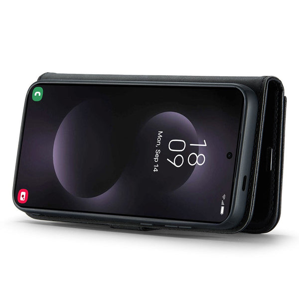 Magnetic Wallet For Compatible With Samsung Galaxy S25 Edge Black Case 2 In 1 Card Holder Cases Covers & Skins