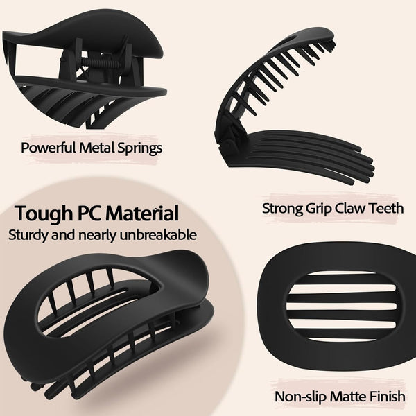 Hair Clips For Women 4 Pcs Matte Strong Thin And Thick Curved Design Accessories Hair Accessories