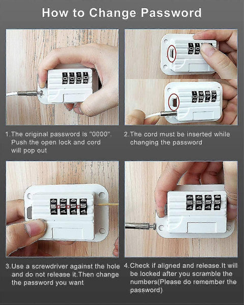 Refrigerator Safety Lock Self Adhesive Combination White Pack For Adults Compatible With Electric Mini Fridge Combination Padlocks