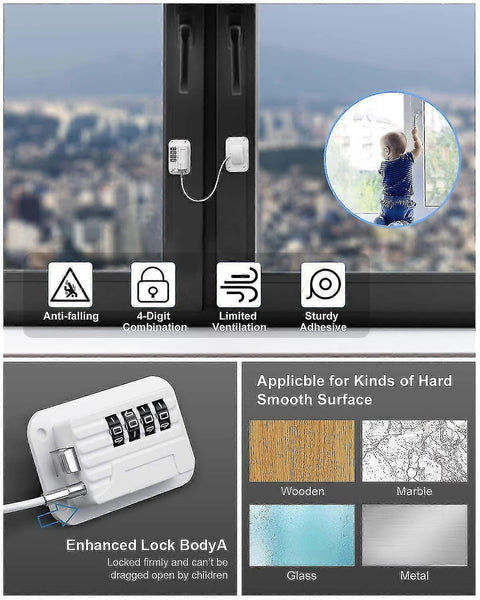 Refrigerator Safety Lock Self Adhesive Combination White Pack For Adults Compatible With Electric Mini Fridge Combination Padlocks