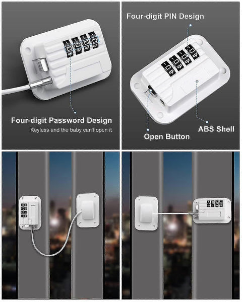 Refrigerator Safety Lock Self Adhesive Combination White Pack For Adults Compatible With Electric Mini Fridge Combination Padlocks