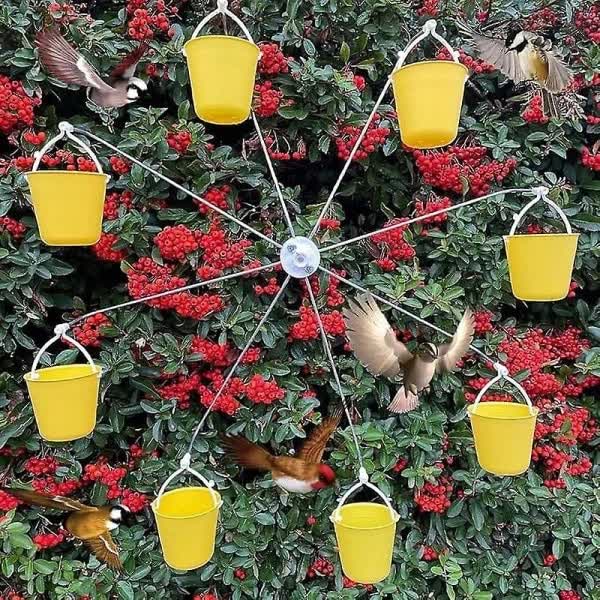 Bird Feeder Carousel Toy With Water Bottle And Food Dish Feeders
