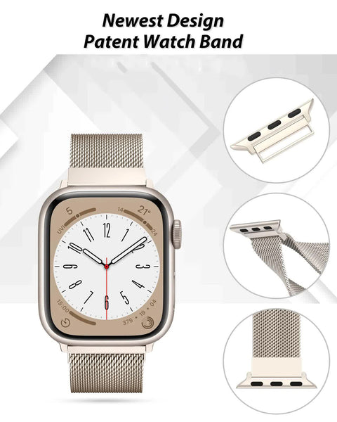 Compatible With Apple Watch Band Milanese Loop Series 9 8 7 6 5 3 Ultra 2 Sizes 38Mm 40Mm 41Mm 42Mm 44Mm 45Mm 49Mm Black Watch Bands