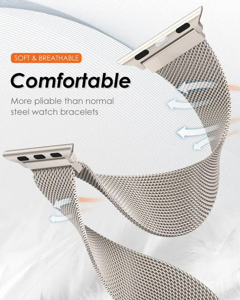 Compatible With Apple Watch Band Milanese Loop Series 9 8 7 6 5 3 Ultra 2 Sizes 38Mm 40Mm 41Mm 42Mm 44Mm 45Mm 49Mm Black Watch Bands