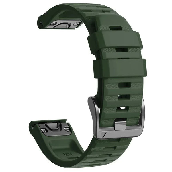 Silicone Watch Band For Garmin Fenix 7X 6 5 3 Epix Quickfit 22/26Mm Army Green Watch Bands