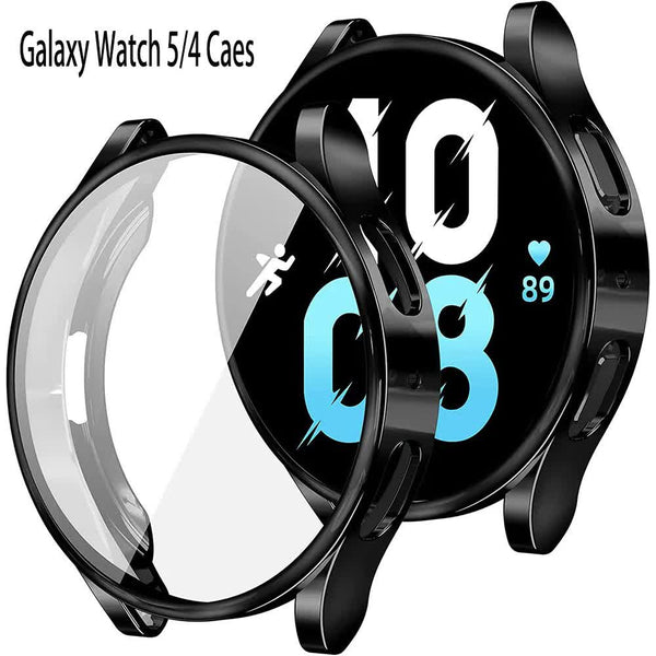 Compatible With Samsung Galaxy Watch 4 5 6 Screen Protector Case 40Mm 44Mm Silicone Tpu Bumper Black Watch6 Smart Watch Cases