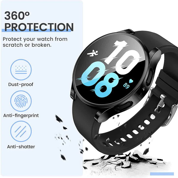 Compatible With Samsung Galaxy Watch 4 5 6 Screen Protector Case 40Mm 44Mm Silicone Tpu Bumper Black Watch6 Smart Watch Cases
