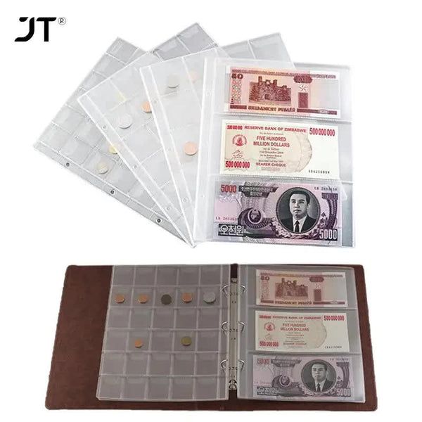 10 Pcs / 3 Compartment Loose Leaf Banknote Album Page Collector Holder 1Pc Slot 80 X 177Mm Photo Albums & Boxes