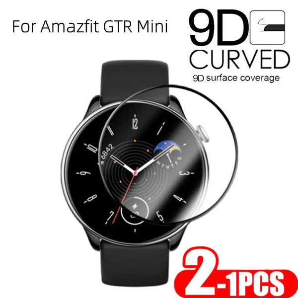 1 2 Pcs Compatible With Amazfit Gtr Mini 4 3 Pro 2E Smart Watch Full Cover Protection Cure Film Gtr3 Gtr4 Glass For Watch Bands