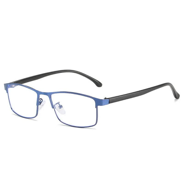 Anti Blue Light Myopia Glasses Ready Made Business Men Women Metal Square Diopter 0 0.5 1.0 1.5 To 6.0 3 Reading Glasses