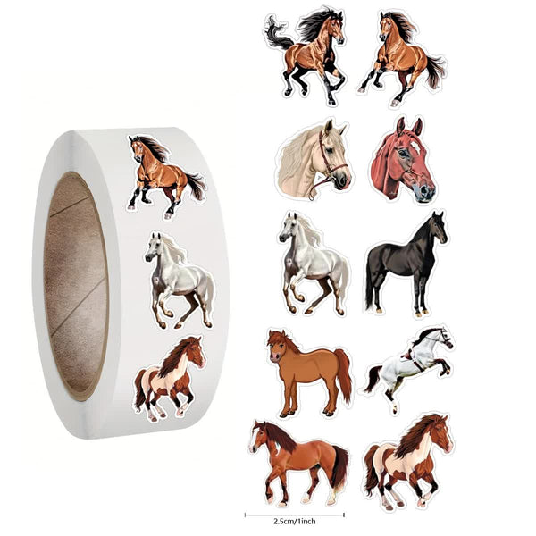 500Pcs Cartoon Animal : Bee Horse Dog Chicken Frog Unicorn Waterproof Stickers