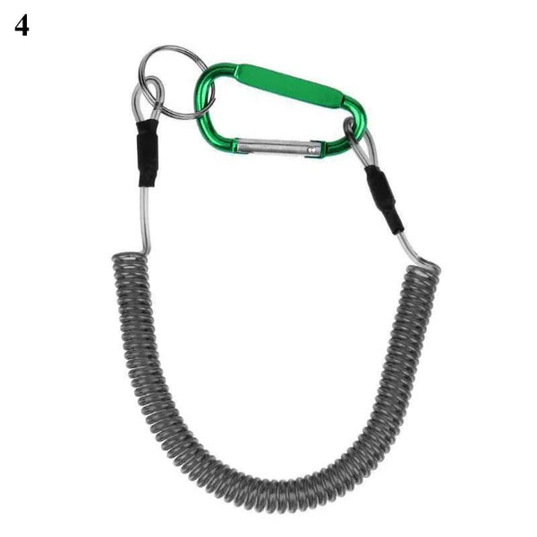 Anti Lost Phone Spring Key Cord Compatible With Outdoor Spiral Stretch Keychain Elastic Rope Metal Carabiner Lock Hook 5 1.2M Keyrings