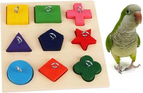 Bird Puzzle Toy Parrot Educational Toys Feeder Wooden Birds Toys