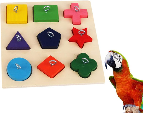 Bird Puzzle Toy Parrot Educational Toys Feeder Wooden Birds Toys