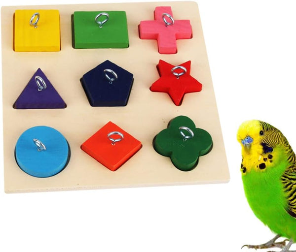 Bird Puzzle Toy Parrot Educational Toys Feeder Wooden Birds Toys