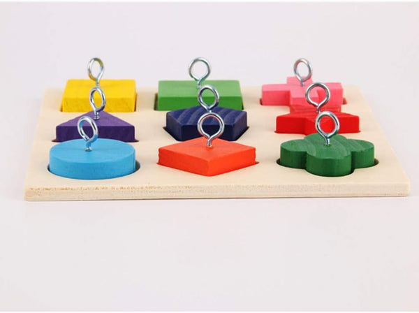 Bird Puzzle Toy Parrot Educational Toys Feeder Wooden Birds Toys