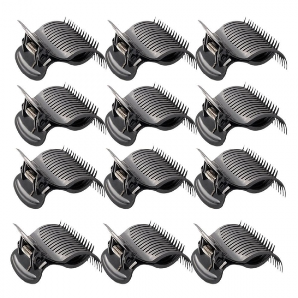 12 Pcs Roller Clips For Hot Hair Rollers Secure Hold And Easy Styling Black Rollers & Curlers
