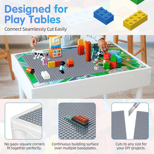 Building Plate 4 Pieces Of Classic Base Plates 25.5 X Cm Compatible With All Major Brands Toys For Children Light Gray Building Blocks