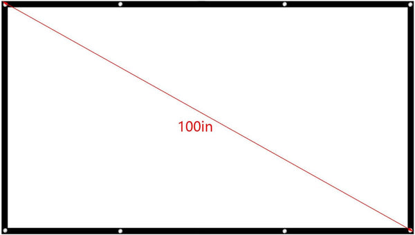 100 Inch 16:9 Projector Screen Foldable Home Theater Indoor Outdoor Movie Projector Screens
