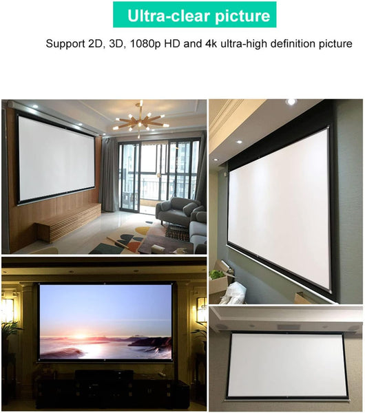 100 Inch 16:9 Projector Screen Foldable Home Theater Indoor Outdoor Movie Projector Screens