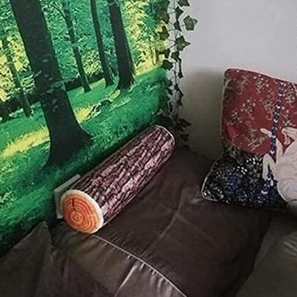 Log Cushion Round Stump Shaped Wood Grain Design Decorative Pillow Cover For Home Cushions & Decorative Pillows