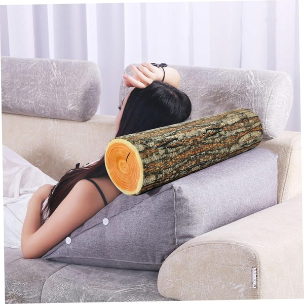 Log Cushion Round Stump Shaped Wood Grain Design Decorative Pillow Cover For Home Cushions & Decorative Pillows