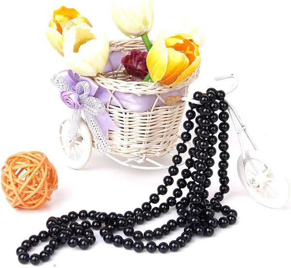 Black Pearl Necklace Extra Long Faux Chain Multi Layer Sweater For Women Necklaces & Pendants