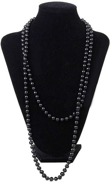 Black Pearl Necklace Extra Long Faux Chain Multi Layer Sweater For Women Necklaces & Pendants