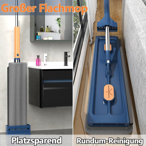 360 Rotatable Mop For Hardwood Floors With 2 Microfiber Pads Blue Mops Brooms & Scrubbers