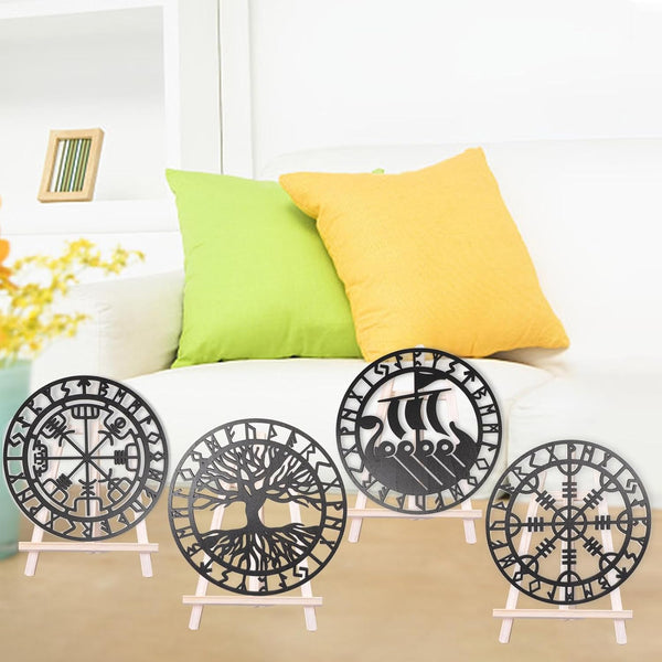 Metallic Viking Nordic Compass Decor For Bedroom Living Room Wall Art