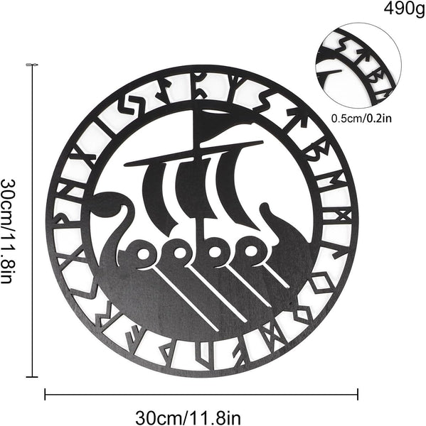 Metallic Viking Nordic Compass Decor For Bedroom Living Room Wall Art