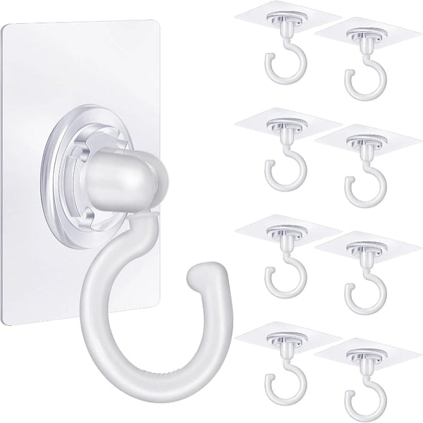 9 Pack Self Adhesive Ceiling Hooks White Heavy Duty Under Cabinet Tool Hooks & Hangers