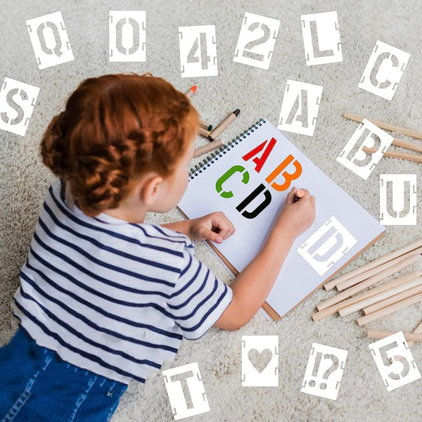 Alphabet Stencils For Capital Letters & Numbers Plastic Interlocking Stencils & Templates