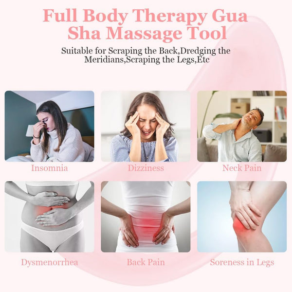 Large Gua Sha Massager Lymphatic Drainage & Cellulite For Legs Face Back Pain Relief Pink Massagers