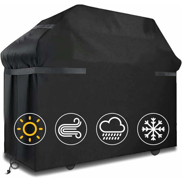 Waterproof Bbq Grill Cover With Straps And Storage Bag 145X61x117cm