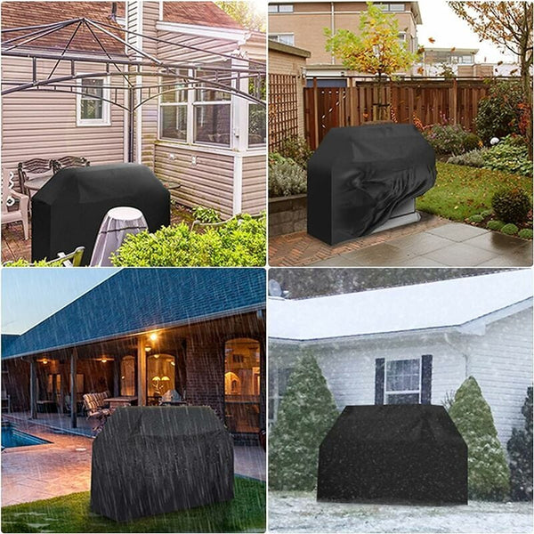 Waterproof Bbq Grill Cover With Straps And Storage Bag 145X61x117cm