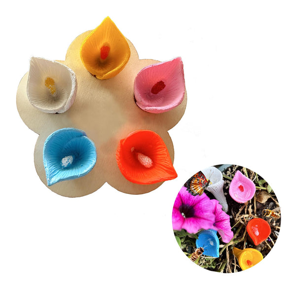 Bee Drinking Station 5 Pack Blue Outdoor Garden Cup Compatible With Bees And Butterflies Waterer Beekeeping Equipment