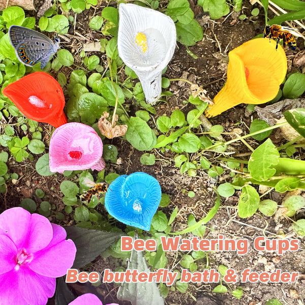 Bee Drinking Station 5 Pack Blue Outdoor Garden Cup Compatible With Bees And Butterflies Waterer Beekeeping Equipment
