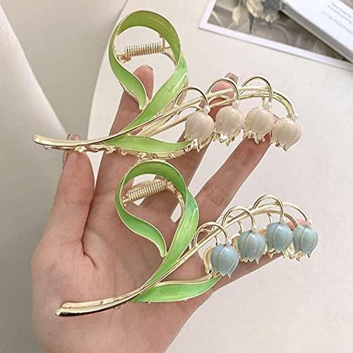 Pink Lily Of The Valley Flower Hair Clips Large Metal Orchid Styling Accessories Hair Accessories