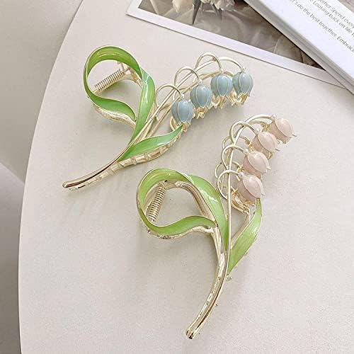 Pink Lily Of The Valley Flower Hair Clips Large Metal Orchid Styling Accessories Hair Accessories