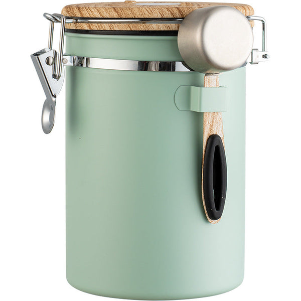 Green Coffee Container With Co2 Valve 1.8L Airtight Storage Jar Canisters & Jars