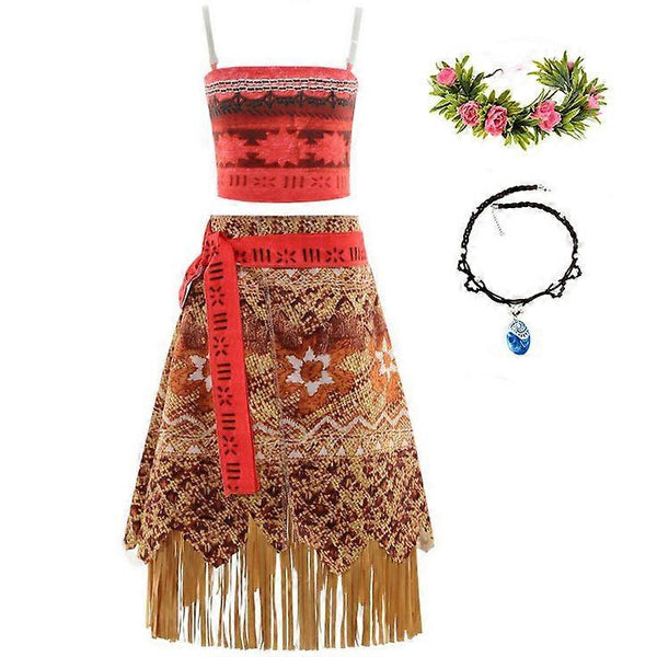 Vaiana Cosplay Costume For Girls Halloween Masquerade Carnival Party With Accessories Size 130 Other Costume Accessories