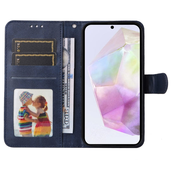 Compatible With Samsung A56 5G Pu Leather Wallet Case Blue Cases Covers & Skins
