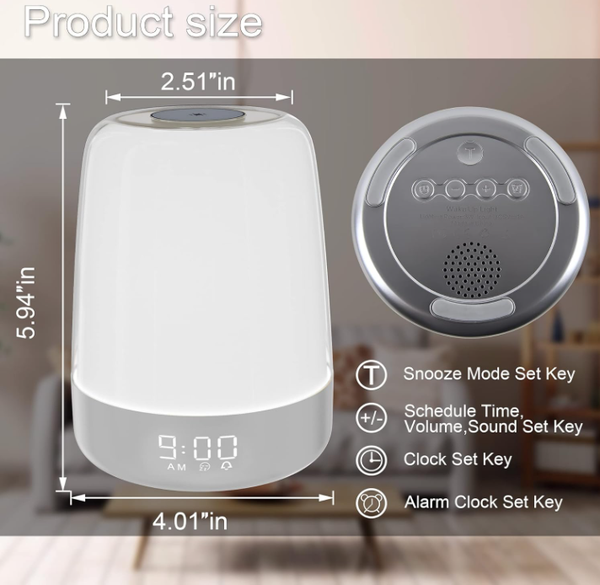 Touch Wake Up Night Light With Sunrise Simulation Alarm Clock 3 Ways Dimmable Warm White Bedside Lamp For Kid Bedrooms Rgb Ambient Table Nightstand Li