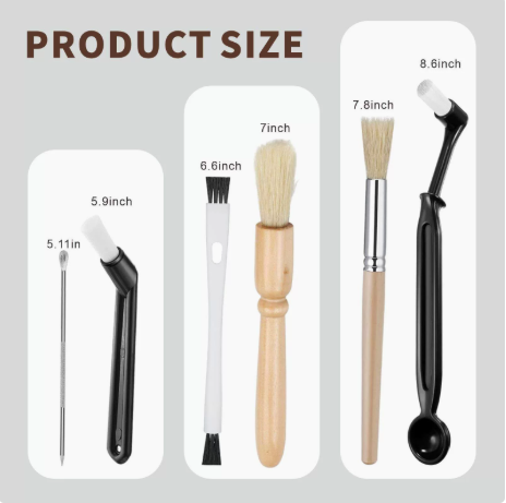 16 Piece Professional Coffee Machine Cleaning Brush Set For Deep Other Coffee Tea & Espresso Makers