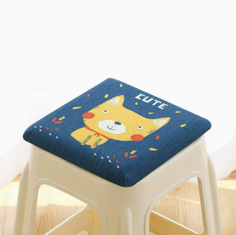 Cat Design Square Bar Stool Cushion With Ties 28X28x3.5Cm Memory Foam Pad Cushions & Decorative Pillows