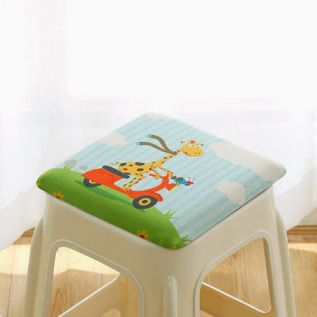 Square Bar Stool Cushion With Ties Memory Foam Non Slip (Deer) Cushions & Decorative Pillows