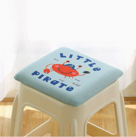 Crab Design Square Bar Stool Cushion With Ties 28*28*3.5Cm Memory Foam Pad Cushions & Decorative Pillows